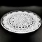 Embossed Lace Canape Plate Glass Appetizer Serving Plate Clear White
